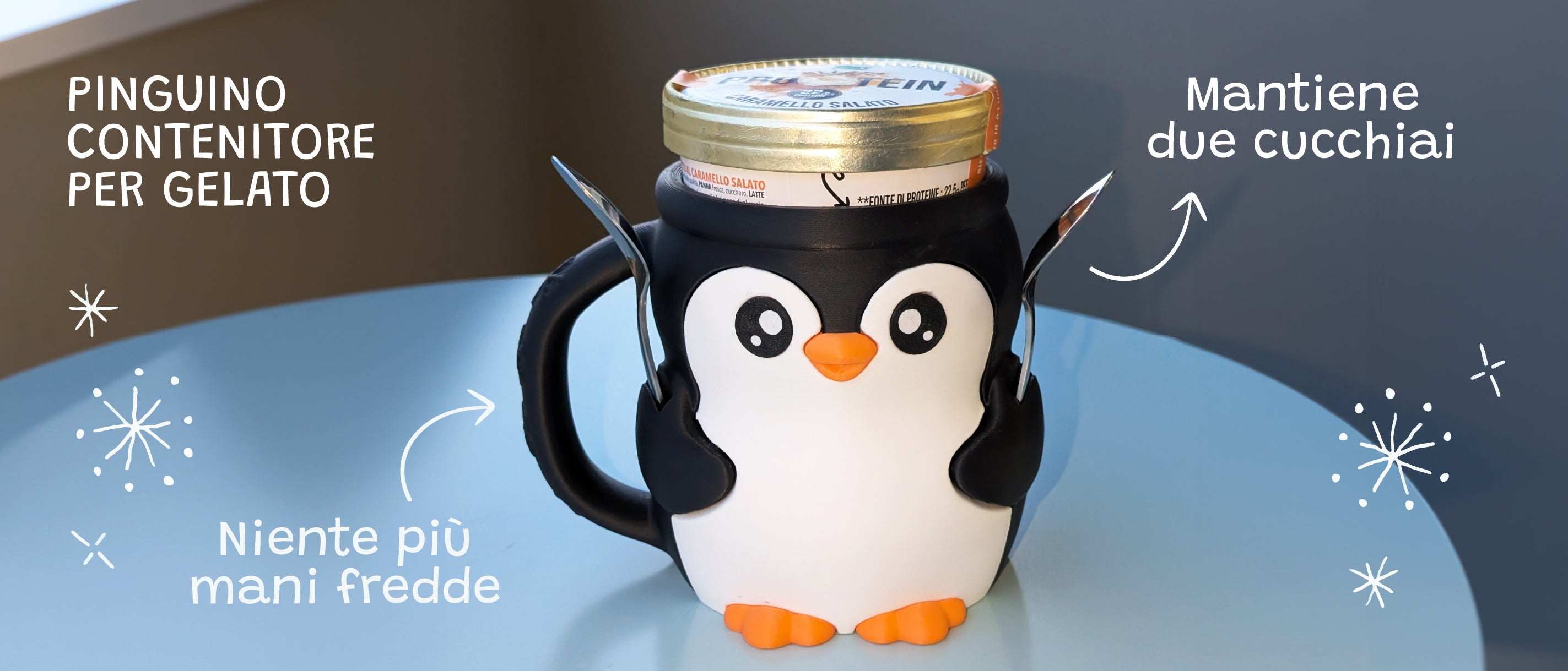 pinguino contenitore gelato