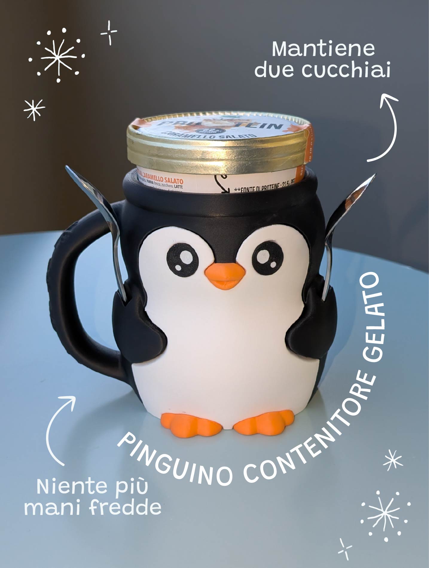 pinguino contenitore gelato
